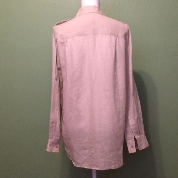 Michael Kors tan linen shirt with pockets - Picture 4 of 10
